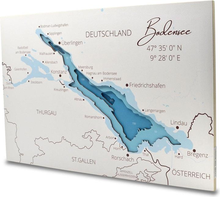 Actual product image Enjoy The Wood Lake Constance - Sea Chart made of Wood