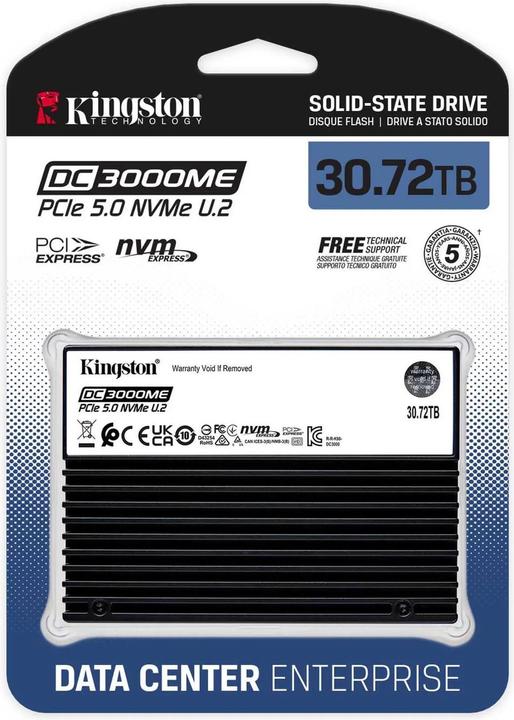 Produktbild Kingston DC3000ME/30,72TB/SSD/2.5"/U.2/5R (30720 GB)