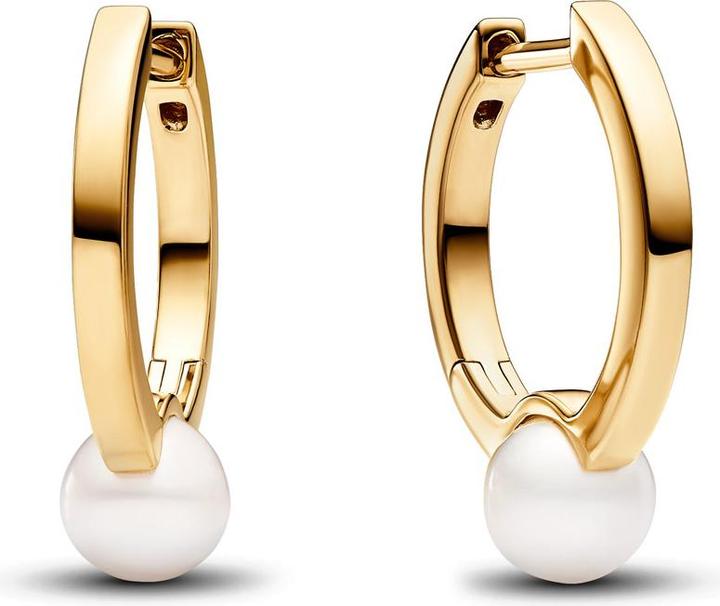 Image du produit Pandora Créoles Treated Freshwater Cultured Pearl plaqué or (Métal, Plaqué or, Perles, Argent 925)