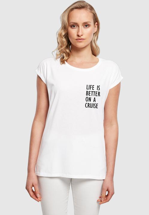 Produktbild Merchcode Ladies Life Is Better Extended Shoulder Tee - 113659 (L)