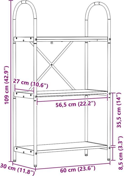 Produktbild vidaXL Moderne Bücherregale (30 x 60 x 109 cm)
