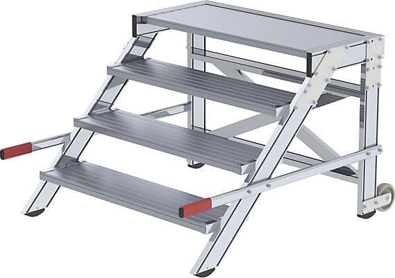 Actual product image Munk Mobile work platform, step width 1000 mm, aluminium ribbed 2 steps (Scaffolding, 88.50 cm)