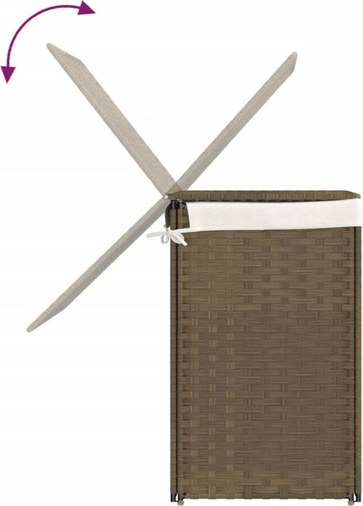 Produktbild vidaXL Wäschekorb mit 2 Fächern 53x35x57 cm Poly