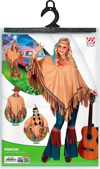 Produktbild Widmann Poncho Hippie oder Gaucho Cowboy (One Size)