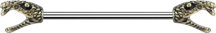 Immagine prodotto Star Piercing Barbell silber Schlange vergoldet (Ottone, Acciaio chirurgico 316L)