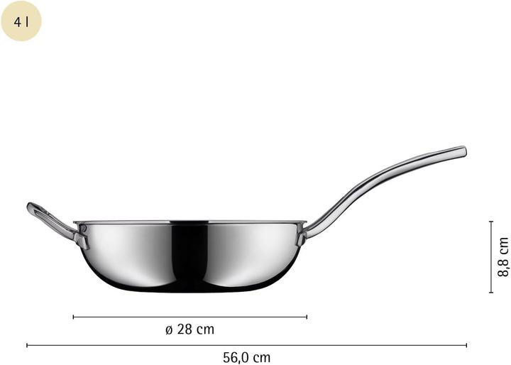 Actual product image WMF Wok pan stainless steel 28 cm honeycomb base professional resist induction coating (28 cm, Frying pan, Stainless steel)