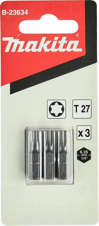 Actual product image Makita SCREW BIT T27X25MM 3 PCS