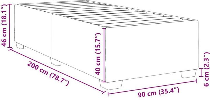 Produktbild vidaXL Bettgestell Kunstleder (90 x 200 cm)