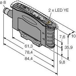 Turck, Rilevatore di movimento, Opto Sensor Sensore per guide luminose in plastica D10UPFPBQ