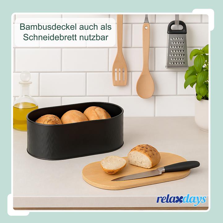 Actual product image Relaxdays Brotkasten mit Schneidebrett