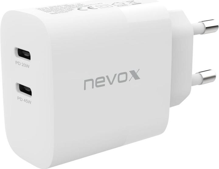 Nevox 45W Dual USB-C PD-Ladegerät GaN wei (45 W, 2 Ports)