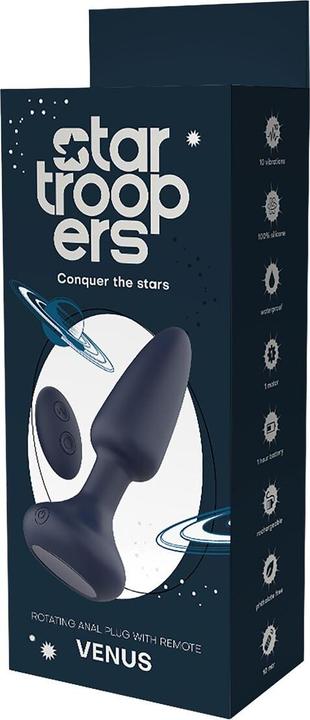 Actual product image Dreamtoys Dream Toys Startroopers Venus Rotating Plug With Remote Anal Plug Blue 14,5 cm