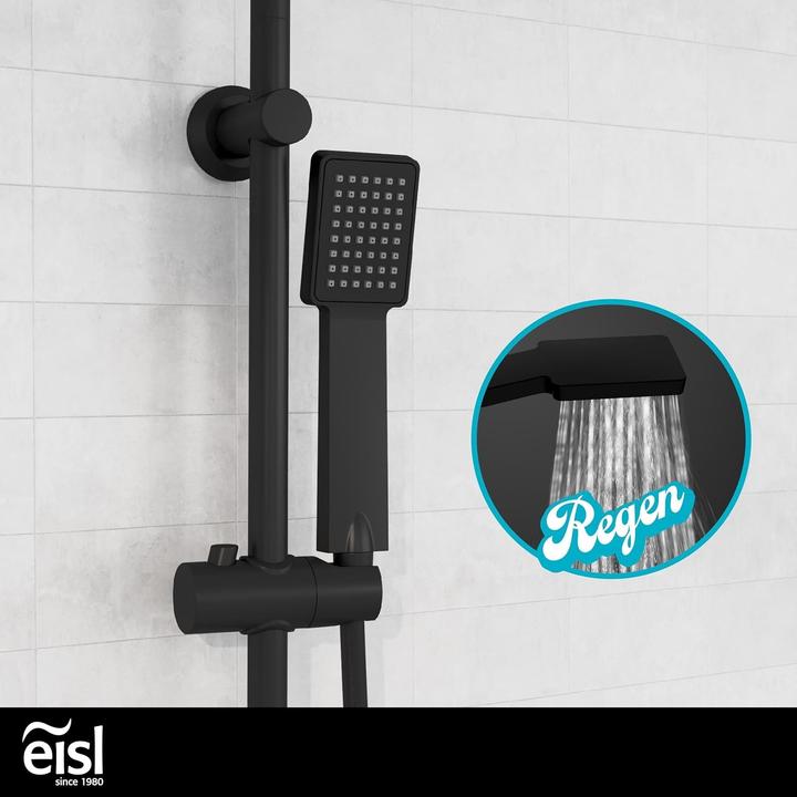 Image du produit Eisl Douche à effet pluie salle de bains EASY ENERGY Ensemble de douche suspendu noir mat Système de