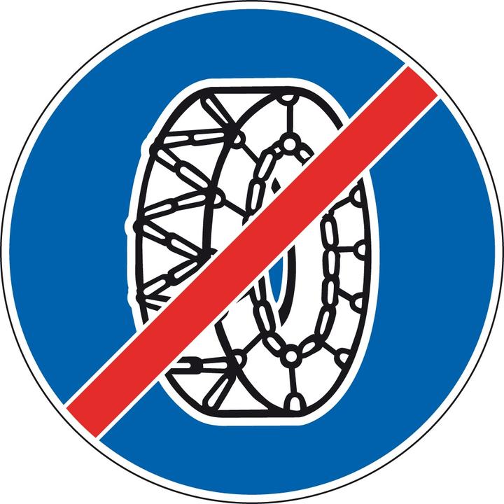 Image du produit Moravia Signal de prescription 2.57, R1, fin de l'obligation d'utiliser des chaînes à neige