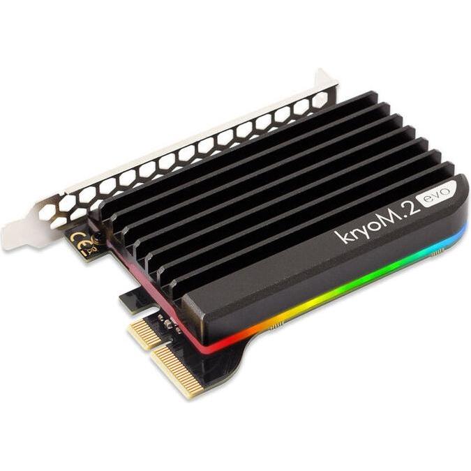 Aqua Computer kryoM.2 RGBpx PCIe 5.0 x4 Adapter für M.2 PCIe SSD, M-Key, mit Passivkühler, Speicher Wasserkühler