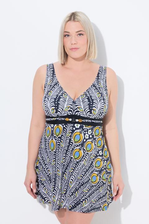 Produktbild Ulla Popken Badekleid, Pfau, Softcups, Powermesh-Futter, recycelt (44)