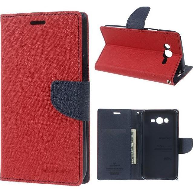 Thumbnail - Goospery Fancy Diary Series (Samsung Galaxy J7), Smartphone Hülle, Blau, Rot