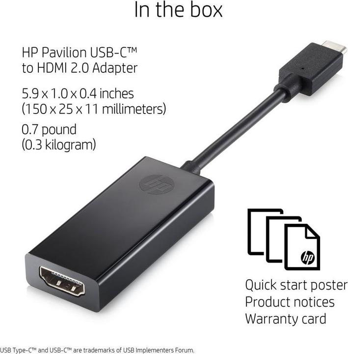 Produktbild HP USB-C zu HDMI (HDMI, 11.10 cm)