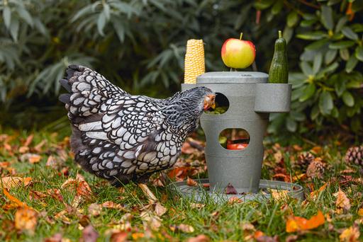 Actual product image Beeztees Feeding Station Chickens Snack Tower, Grey