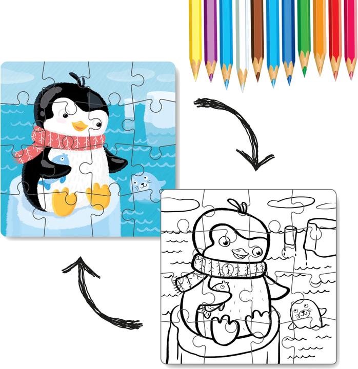 Image du produit Dodo puzzle à colorier 2 en 1 pingouin (16 pièces)