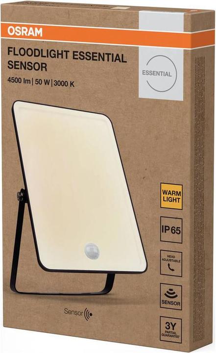Actual product image Osram Floodlight Essential Sensor 50W 3000K 4099854430176 LED-Aussenstrahler mit (IP65)