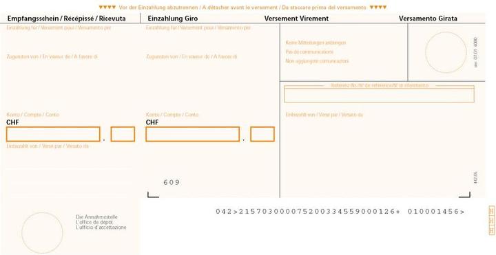 Actual product image Simplex ISR inpayment slip Orange (100 x)