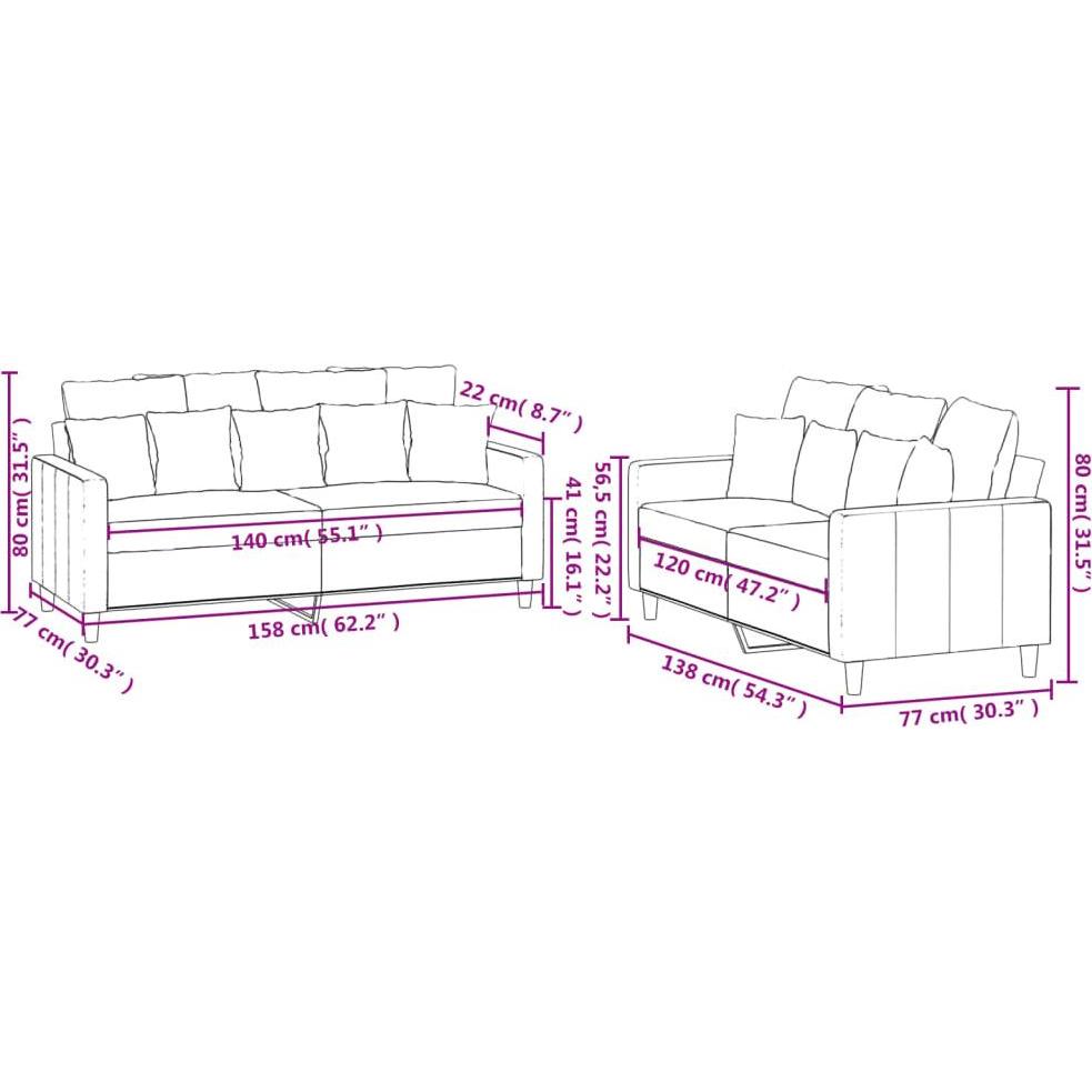 Thumbnail - VidaXL, Sofa, Harbert (2-Sitzer)