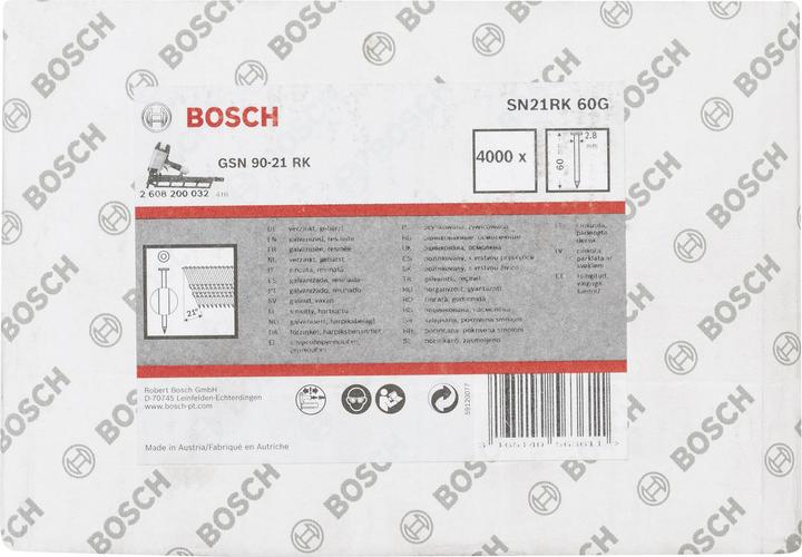 Produktbild Bosch Professional Zubehör Rundkopf-Streifennagel SN21RK 60G 2,8 mm, 60 mm, verzinkt, glatt