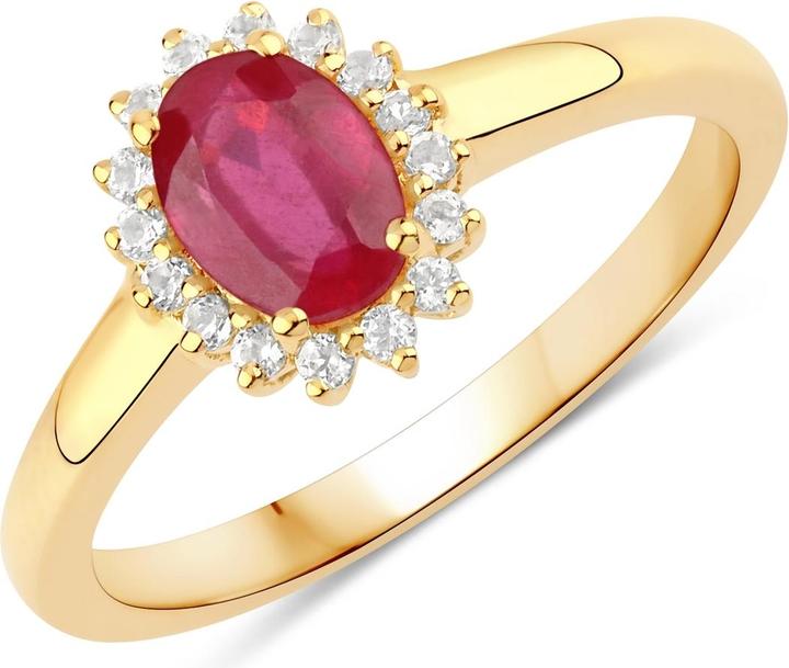 Immagine prodotto Rafaela Donata Ring Sterling Silber gelbvergoldet Rubin Topas weiss - 32922 (50, 925 Argento)