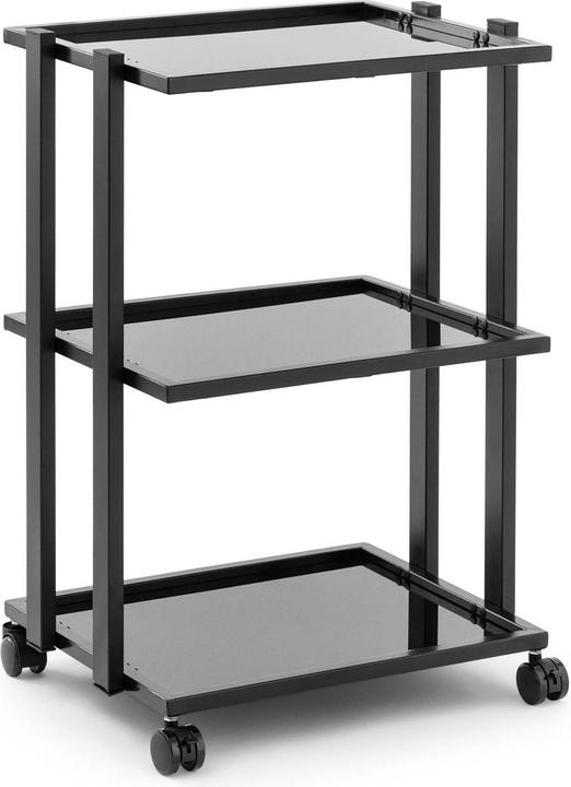 Physa Cosmeticatrolley - 3 glazen schappen - max. 60 kg - zwart