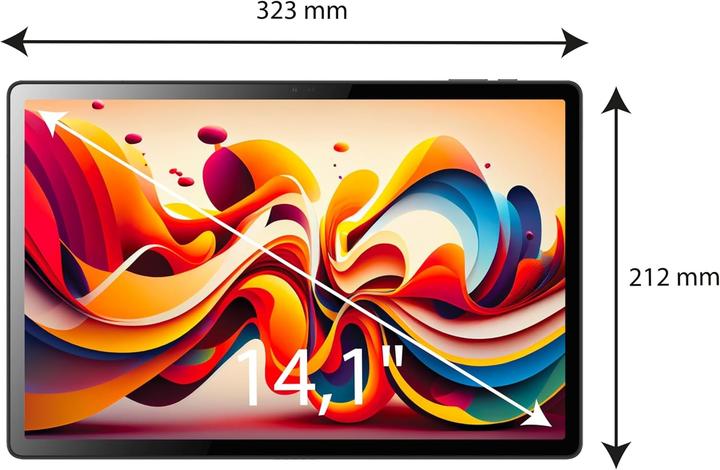 Produktbild Logicom Grosses 14-Zoll-IPS-Display, schneller Octa-Core-Prozessor, 128 GB Speicher, lange Akkulaufzeit (nur WLAN, 14.10", 128 GB, Mattschwarz)