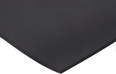RS PRO Neoprene Rubber, Black 1000x600x3mm (1000 mm, 600 mm, 3 mm)