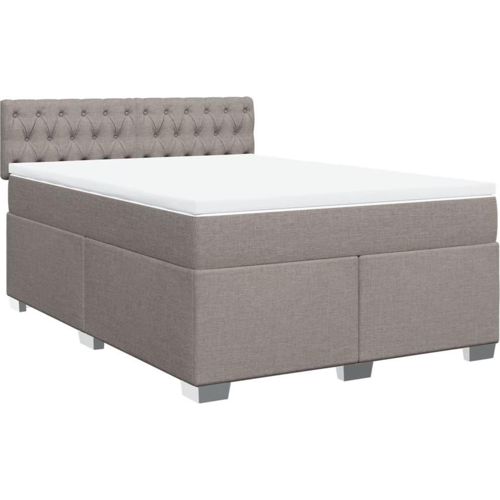 VidaXL, Bett, Bo x springbett mit Matratze 140 x 190 cm Stoff (140 x 190 cm)