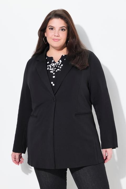 Immagine prodotto Ulla Popken Blazer di comodo jersey elasticizzato con taglio svasato e revers (54, 56)