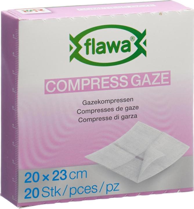 Produktbild Flawa Gazekompressen geschnitten 20x23cm keimreduzierend behandelt