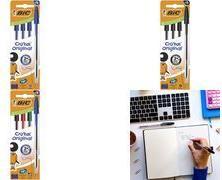 Actual product image Bic Pack of 4 Cristal Medium Black Pens (4x)