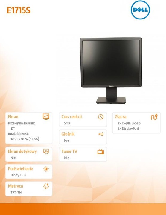 Image du produit Dell E1715s (1280 x 1024 pixels, 17")