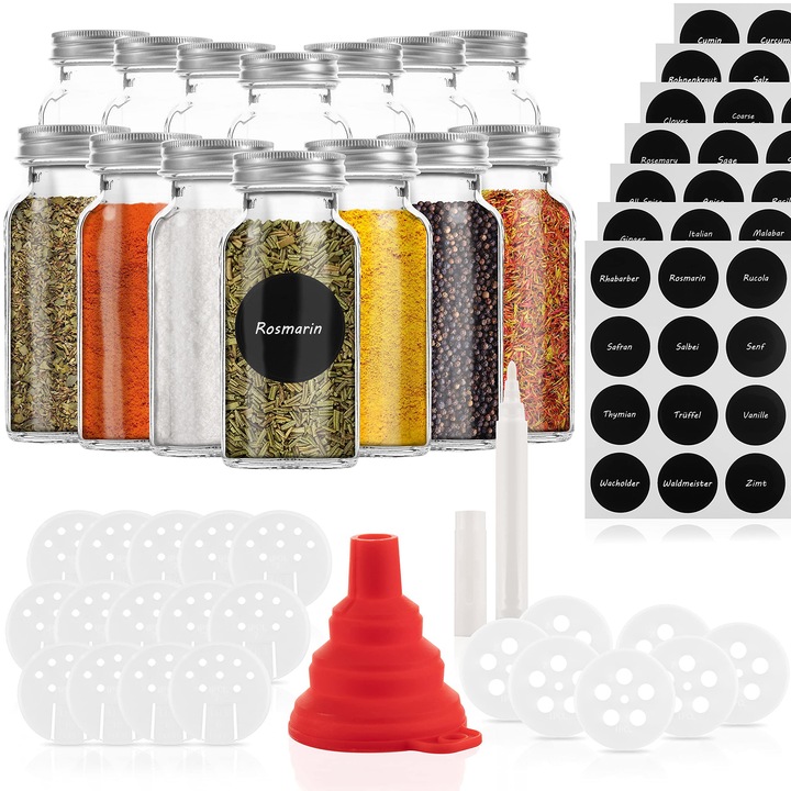 Produktbild Kamoro Home & Kitchen 14 Gewuerzglaeser Eckig