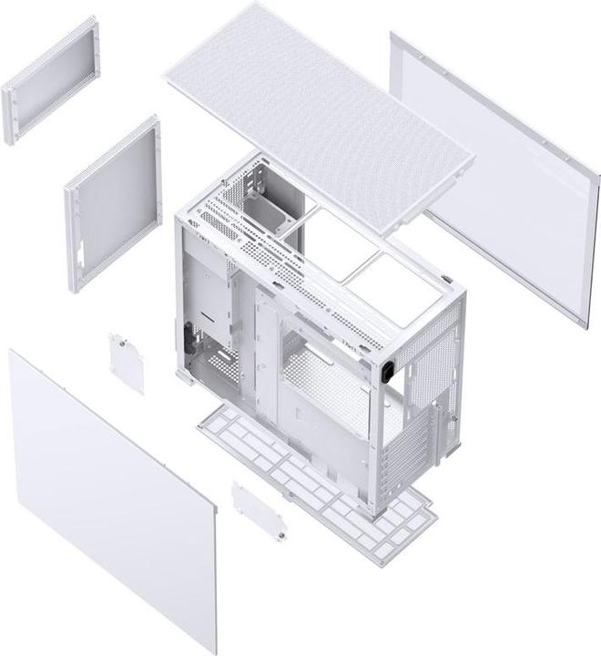 Actual product image Jonsbo D41 ATX case, tempered glass - white (ATX, mATX, Mini-ITX, DTX)