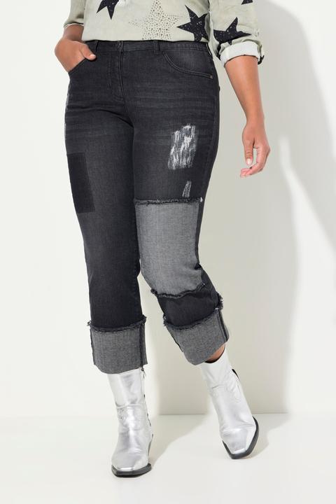 Produktbild Angel of Style Jeans, weites Bein, Patches, 5-Pocket, Umschlagsaum (48)