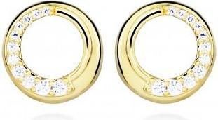 Actual product image Silver Cat Beautiful gold-plated earrings with cubic zirconia SC493