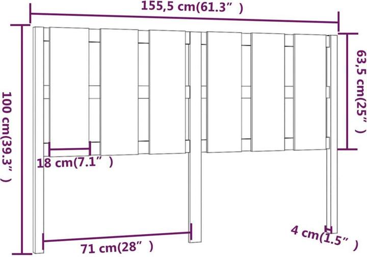 Image du produit vidaXL Kopfteil (155 x 5 x 100 cm)