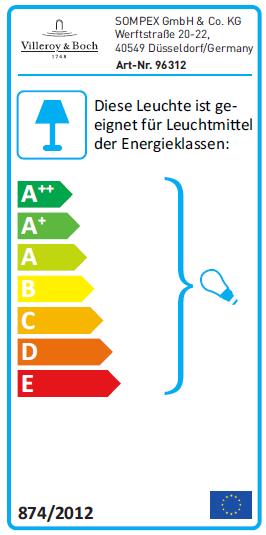 Energy Label Villeroy & Boch Toulouse (E27)