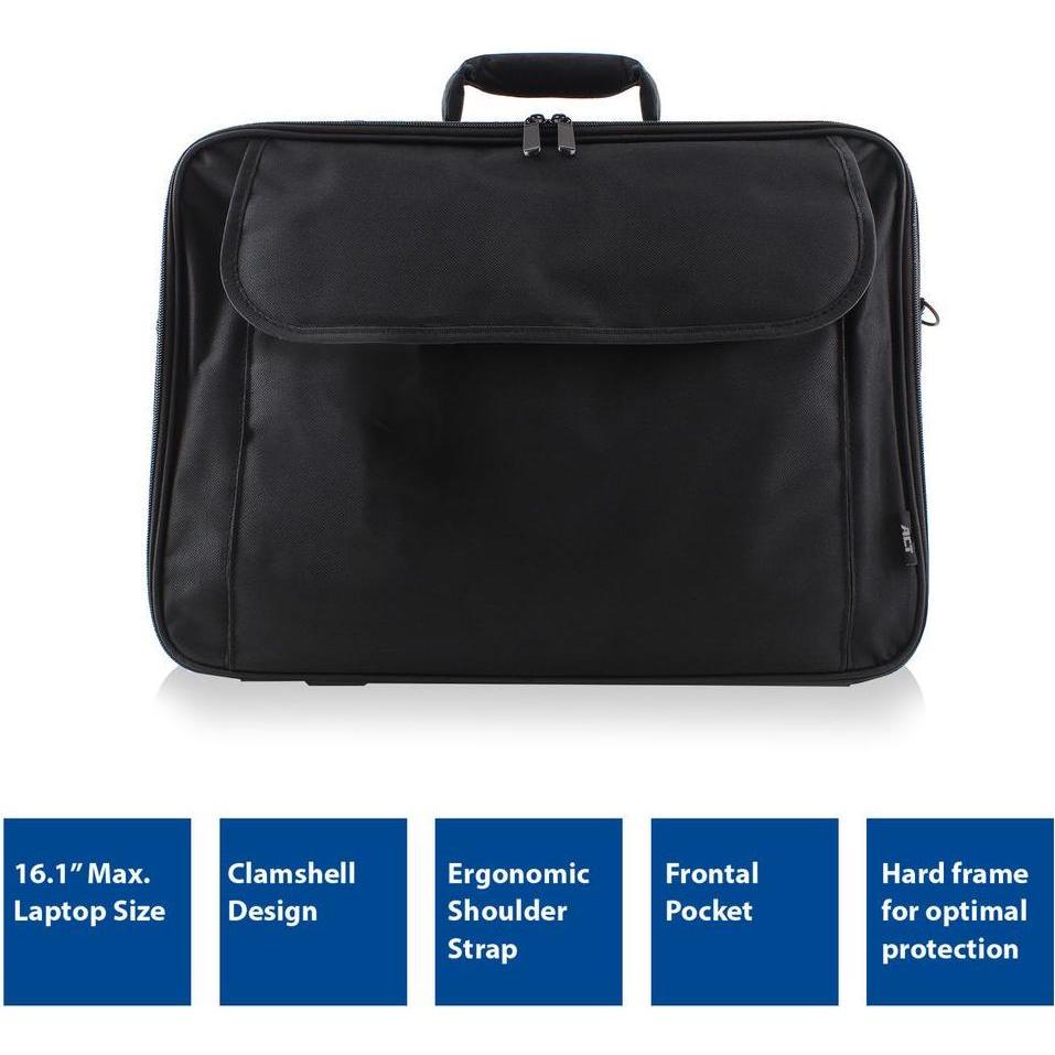 ACT Office shoulder laptop bag, 16.1", black (16.10", Universal), Notebooktasche, Schwarz