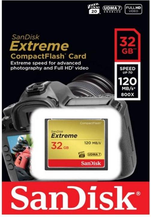 Actual product image SANDISK Extreme Compact Flash (32 GB, CF)