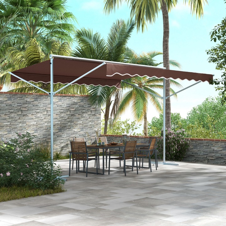 Immagine prodotto Outsunny Tenda da sole a libera installazione con braccio pieghevole a manovella (2.98 m)