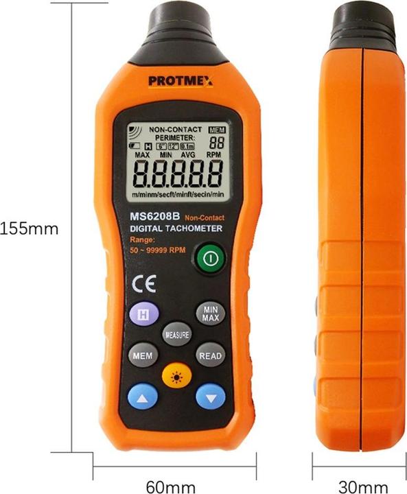 Actual product image Protmex PT6208A Rev counter
