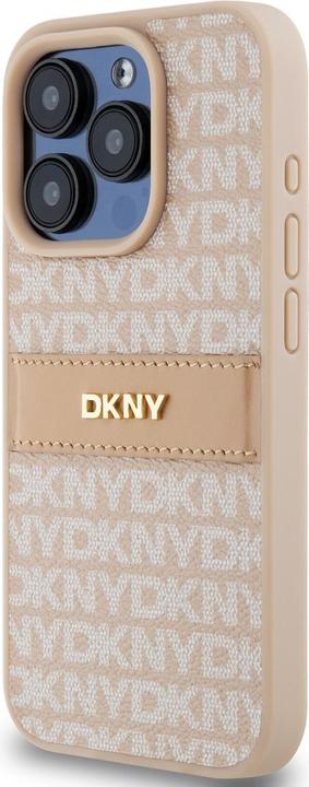 Actual product image DKNY DKHCP14XPRTHSLP iPhone 14 Pro Max 6.7" różowy/pink hardcase Leather Mono Stripe & Metal Logo (Apple iPhone 14 Pro Max)