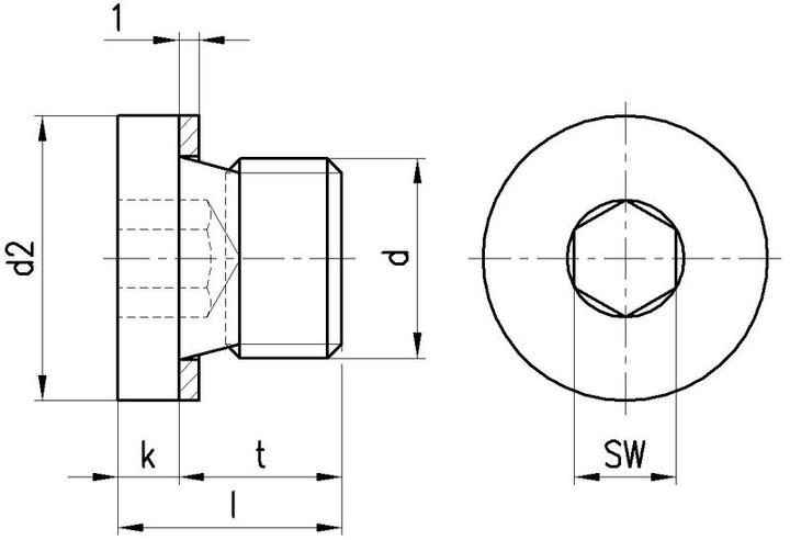 Produktbild BRW Verschlussschraube mit Bund und Kupferscheibe