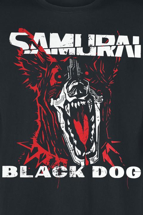 Actual product image Difuzed Cyberpunk 2077 - Black Dog Samurai Album Art Men's Short Sleeved T-shirt - 2XL (XXL)